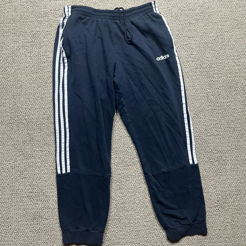 Adidas black and White Sweatpants with Signature Stripes